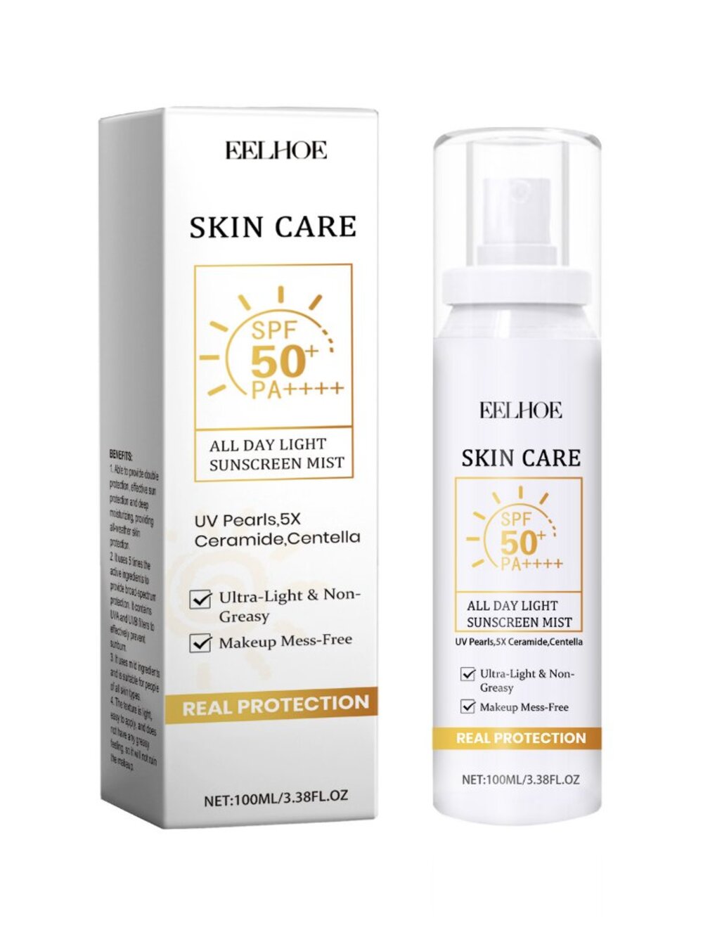 All Day Light Sunscreen Mist, Hydrating Emulsion Isolation Skin Moisturizing